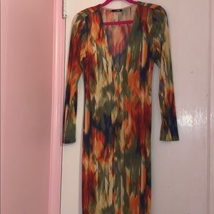 Deep V neck dress